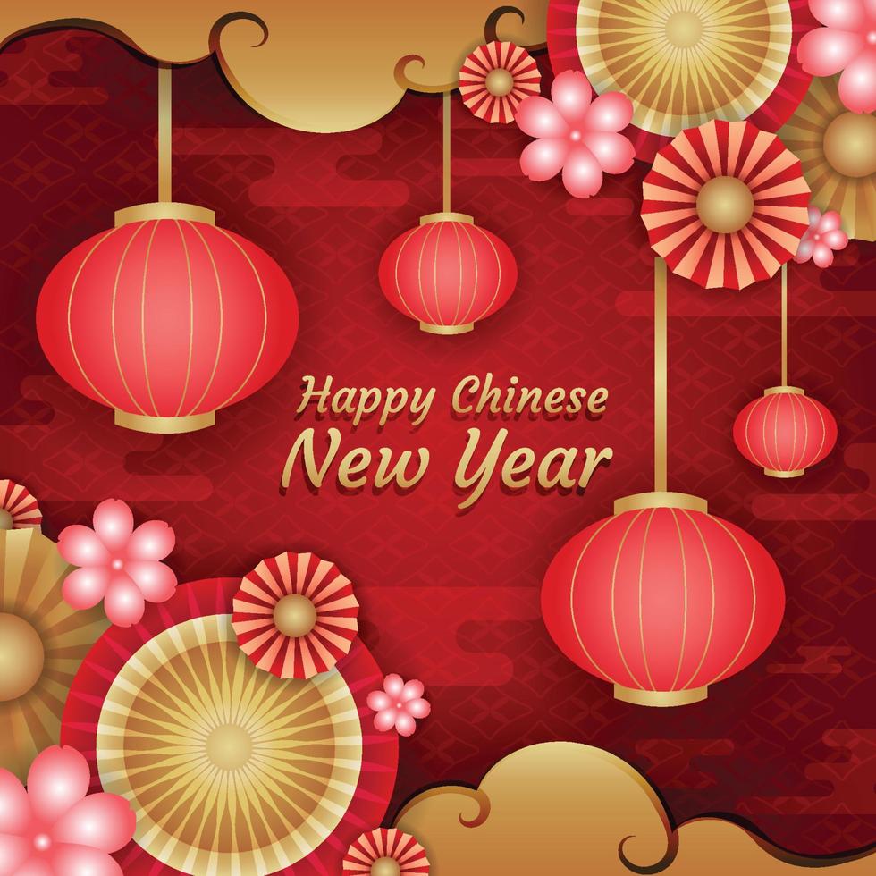 feliz ano novo chinês saudações vetor