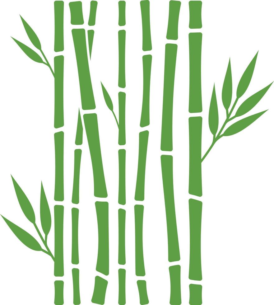hastes de bambu com folhas vetor