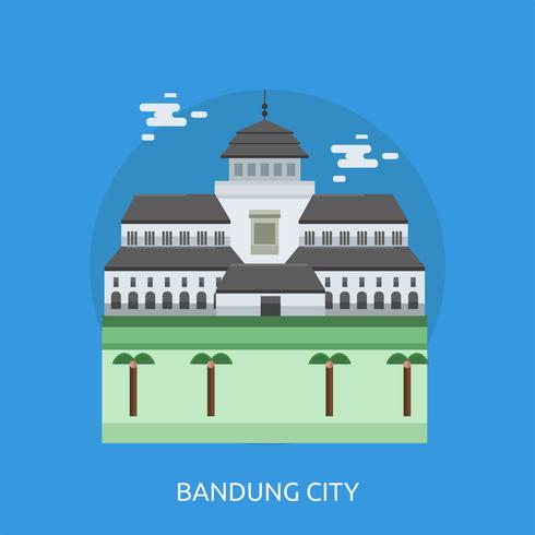 Ilustração conceitual da cidade de Bandung Design vetor