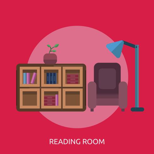 Ilustração conceitual de sala de leitura Design vetor