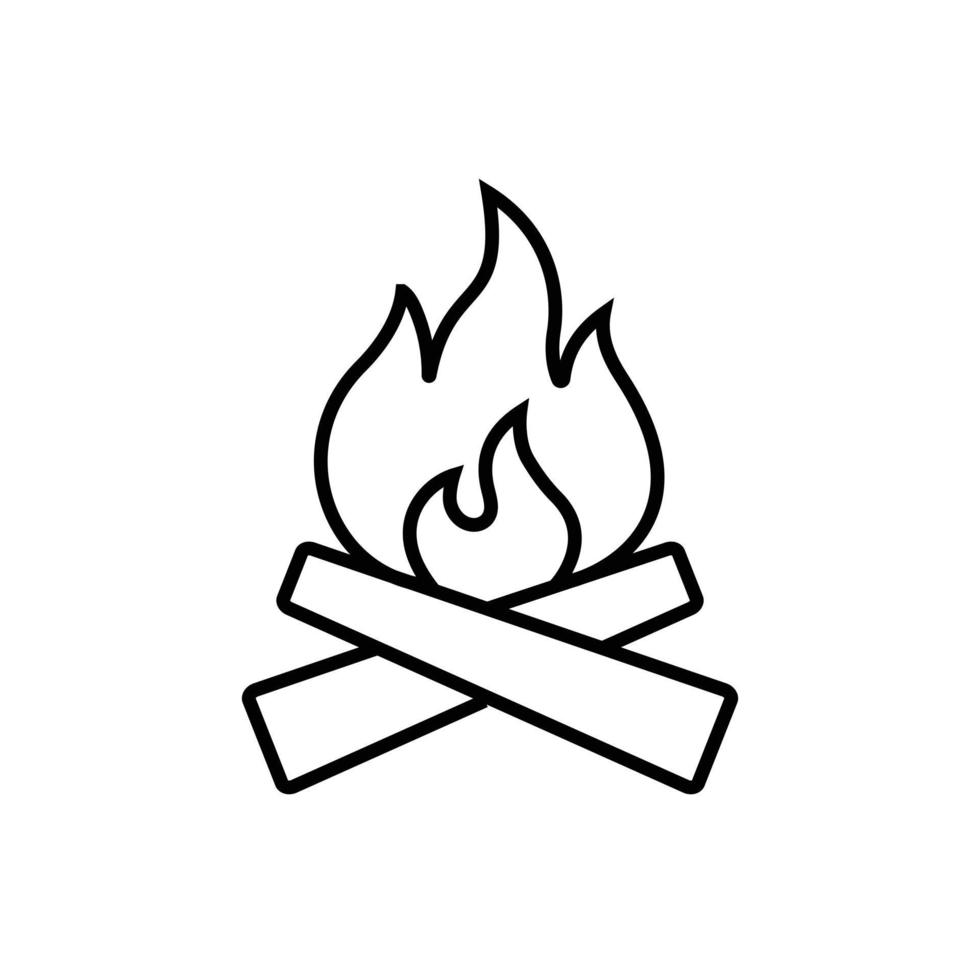 fogueira. uma coleção de ícones editáveis relacionados a atividades ao ar livre, caminhadas, camping, etc. ilustração simples e minimalista para um logotipo em um aplicativo ui ux de serviços de recreação e viagens. vetor
