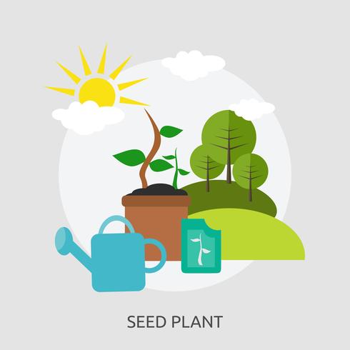 Ilustração conceitual de planta de semente Design vetor