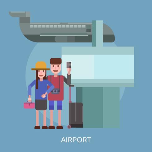 Ilustração conceitual de aeroporto Design vetor