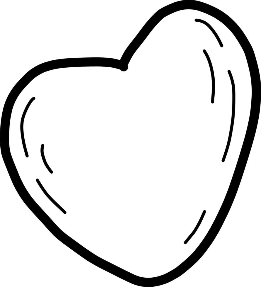 coração. ilustração vetorial. doodle de mão linear vetor