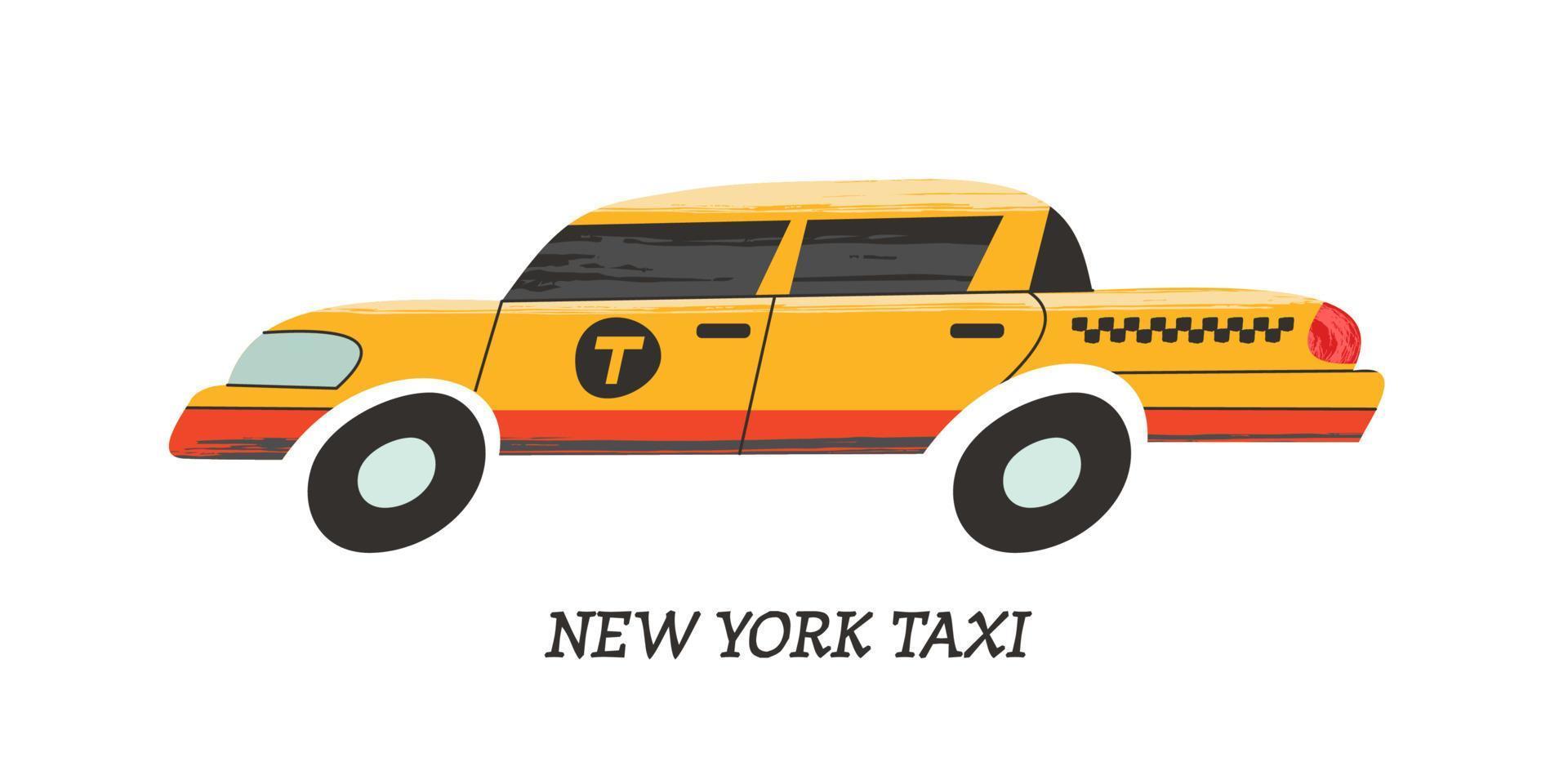 táxi amarelo de Nova York. ilustração vetorial. vetor