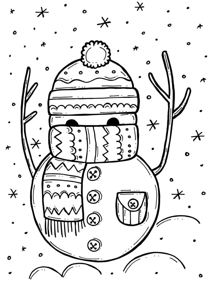 Livro De Colorir De Natal De Inverno Para Crianças. Desenho