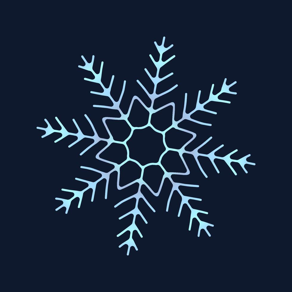 lindo floco de neve, design festivo de Natal de símbolo exclusivo de inverno vetor