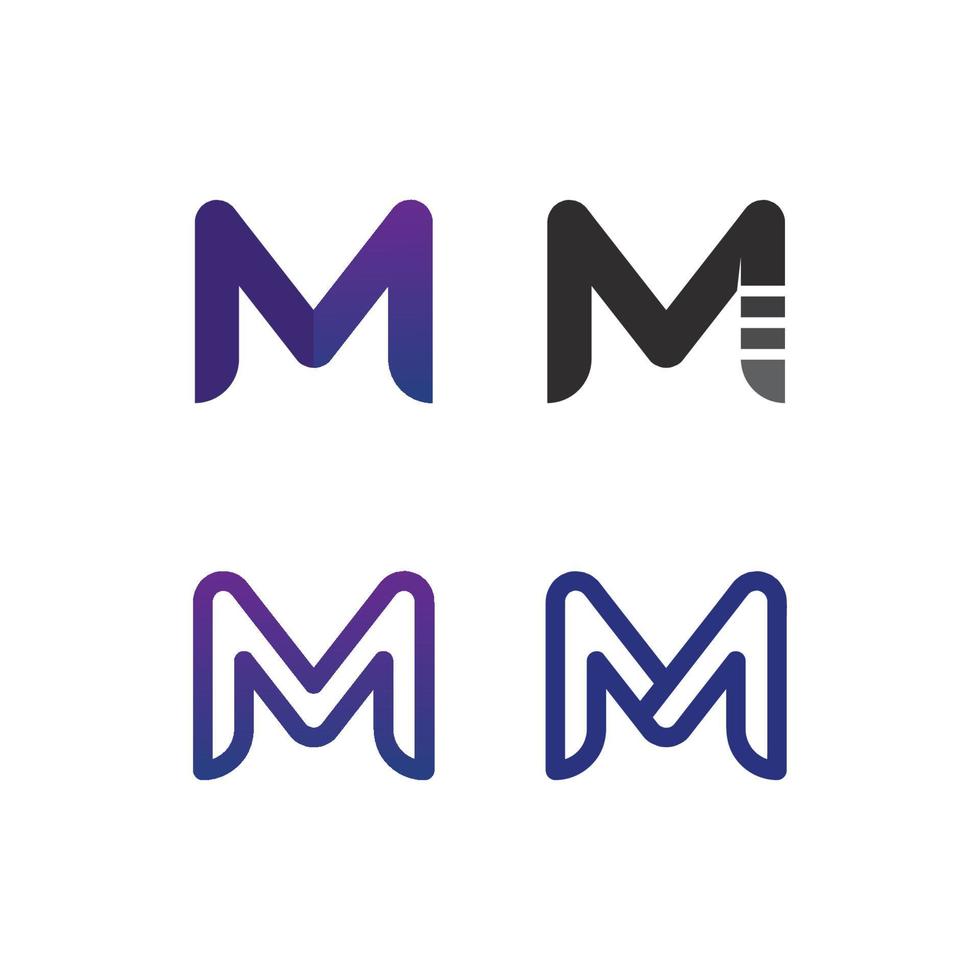 letra m e modelo de design de logotipo de fonte vetor