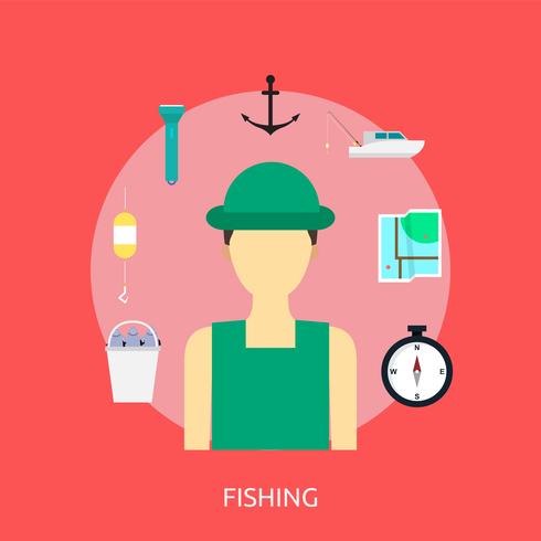 Ilustração conceitual de pesca Design vetor