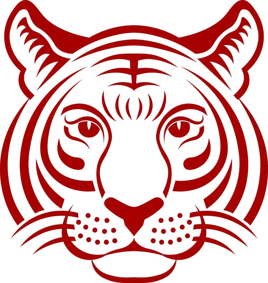 elemento do ano novo chinês. ilustração abstrata de cabeça de tigre vetor