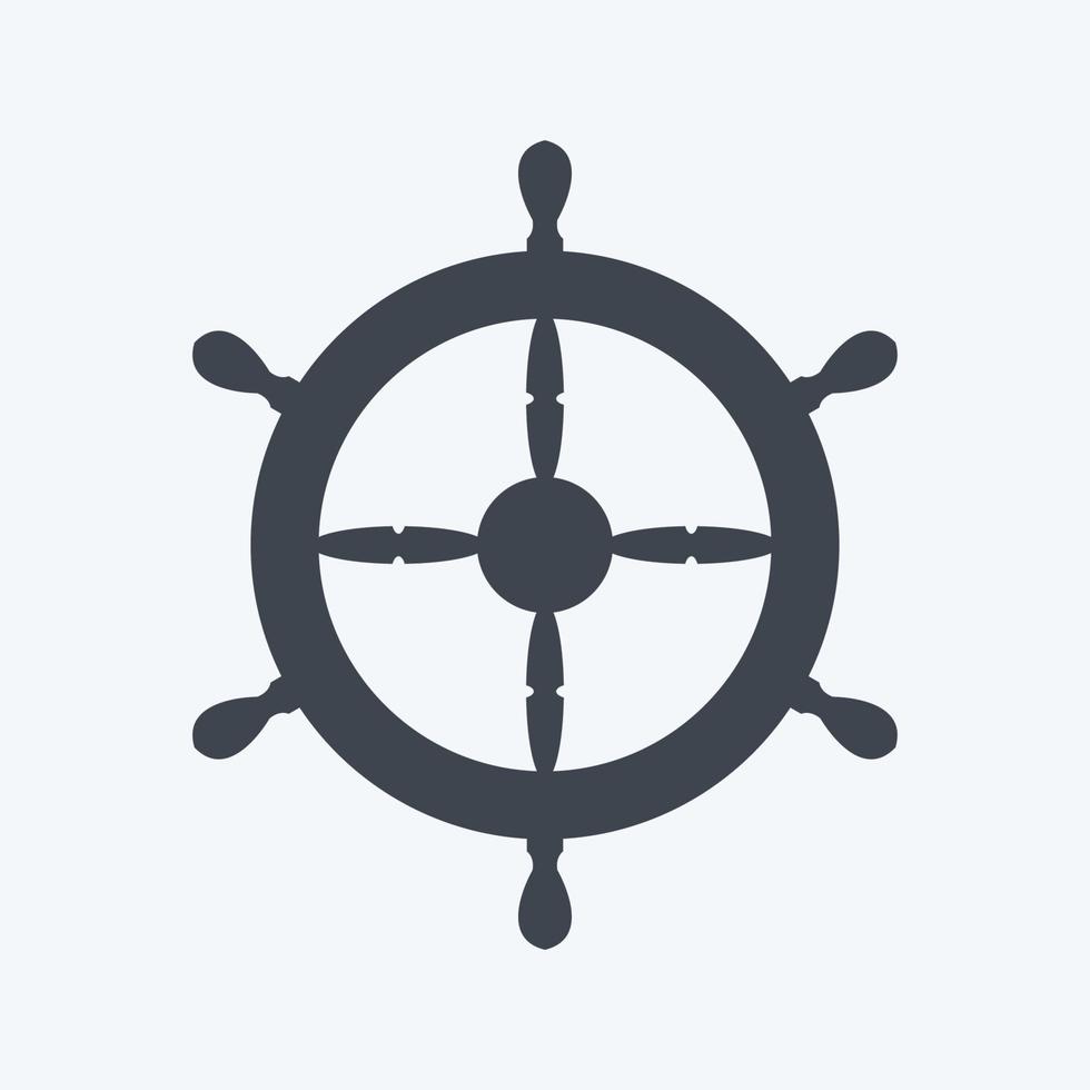 ícone de roda de navio - estilo glifo - ilustração simples, traço editável vetor