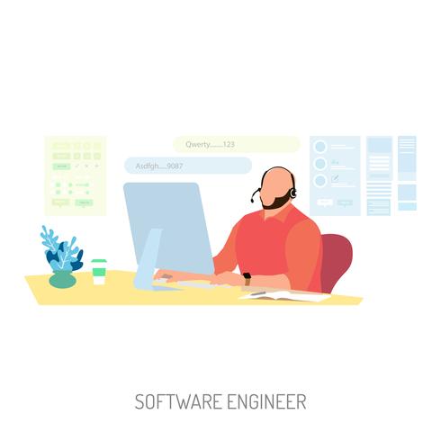 Ilustração conceitual de engenheiro de Software Design vetor