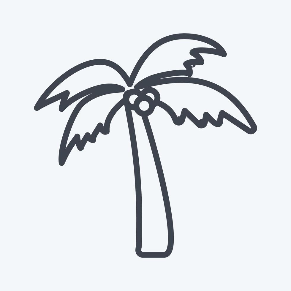 ícone coqueiro - estilo de linha - ilustração simples, traço editável vetor