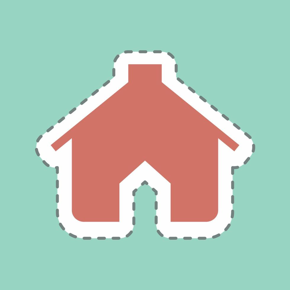 autocolante pet house - corte de linha - ilustração simples, traço editável vetor