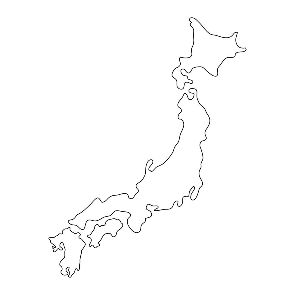 mapa do japão em fundo branco vetor