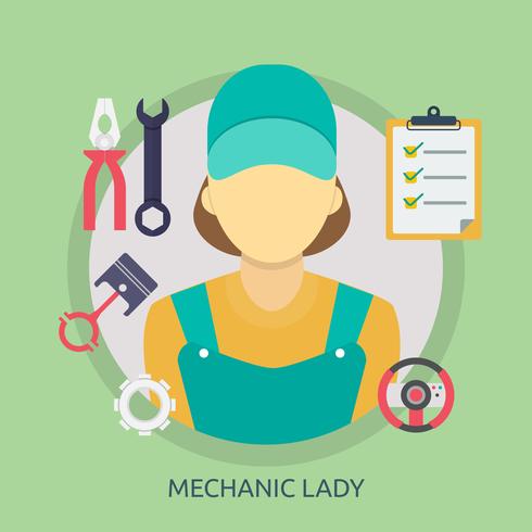 Mecânico Lady Conceptual ilustração Design vetor