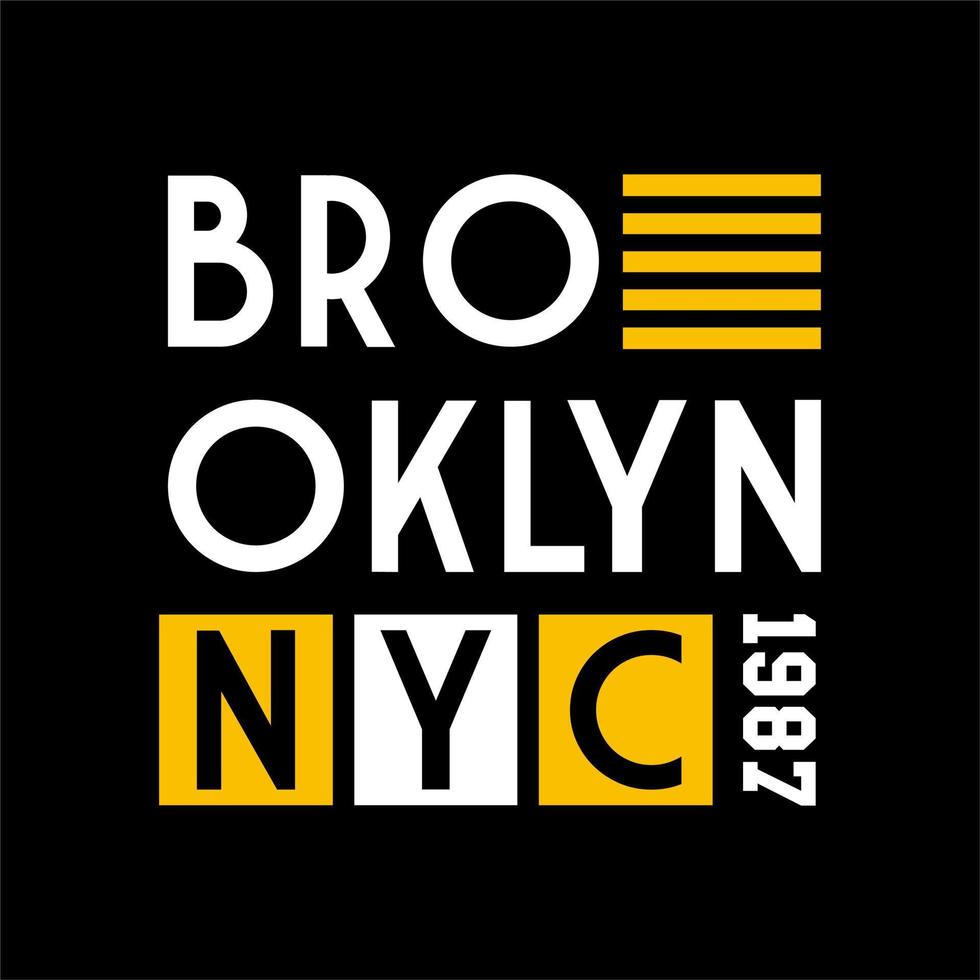 brooklyn new york city typogr ... vetor