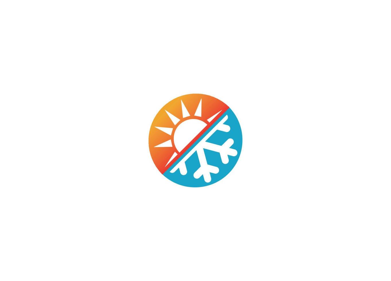ícone de design de logotipo inovador de aquecimento e resfriamento vetor