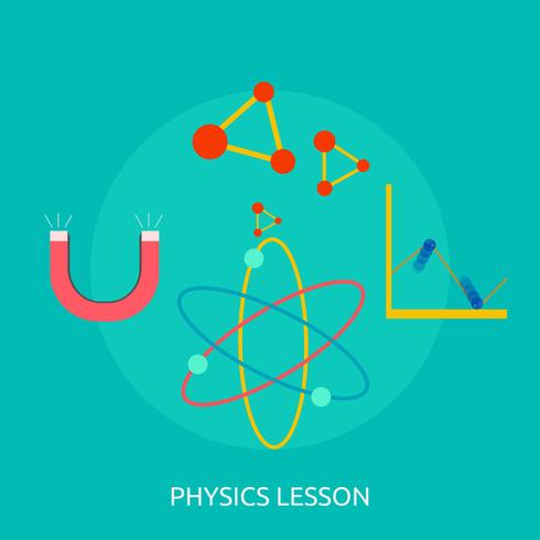 Ilustração conceitual de lição de física Design vetor