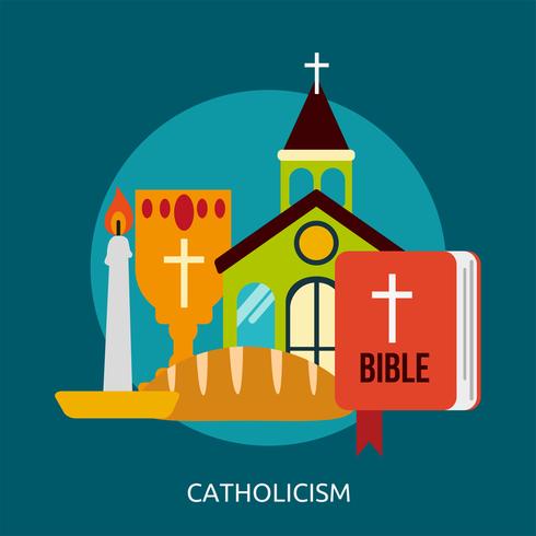 Ilustração conceitual do catolicismo vetor