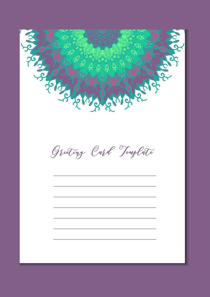 mandala oriental template card vetor