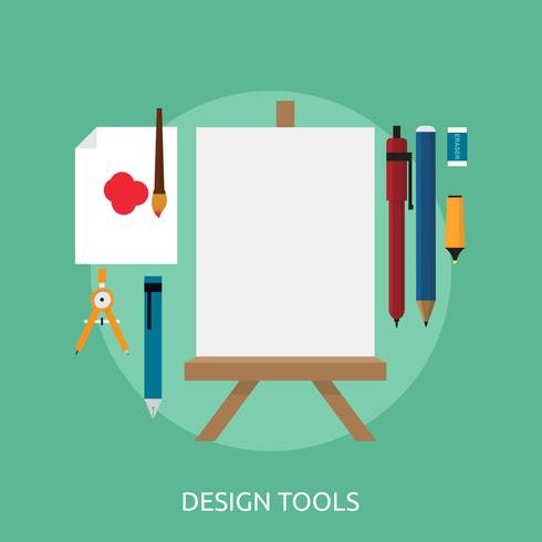 projeto de ilustração conceitual de ferramentas de design vetor
