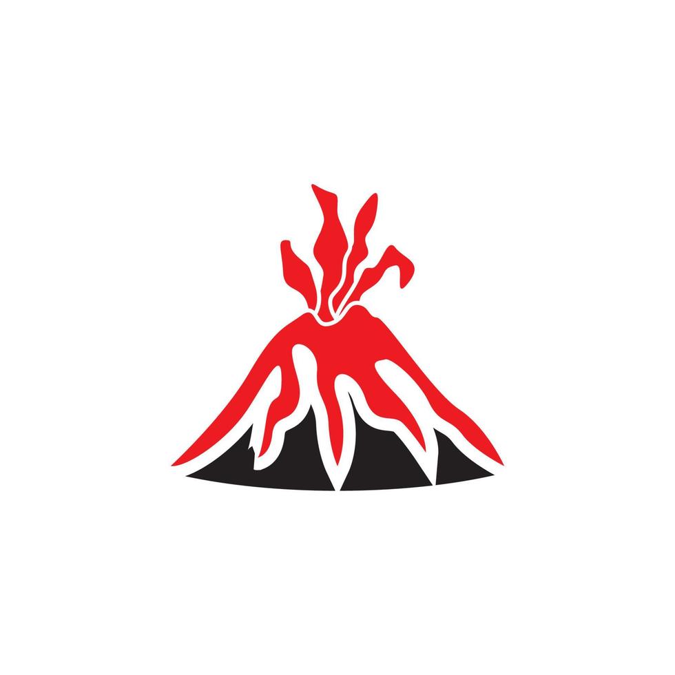 ilustração em vetor logotipo erupção vulcânica