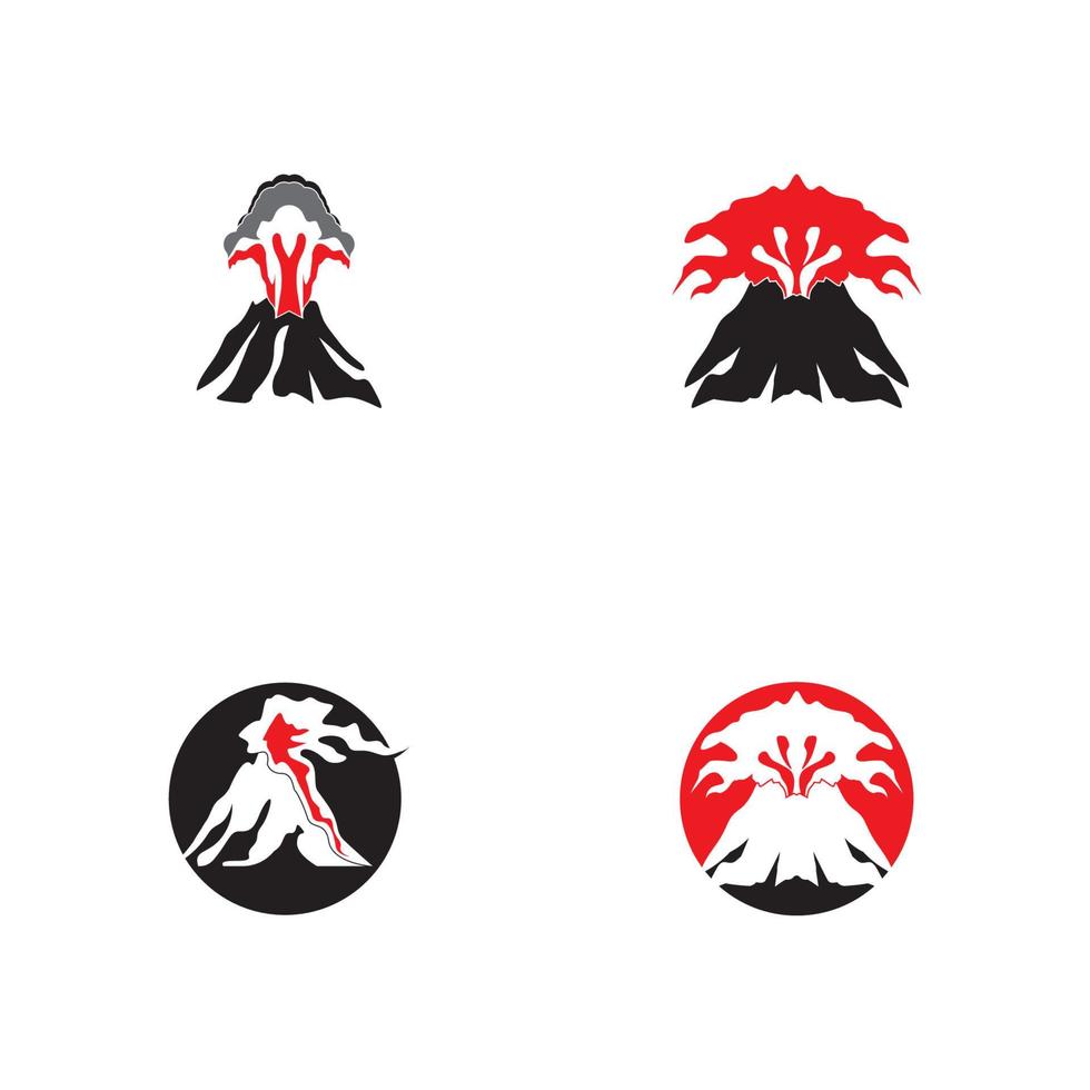 ilustração em vetor logotipo erupção do vulcão