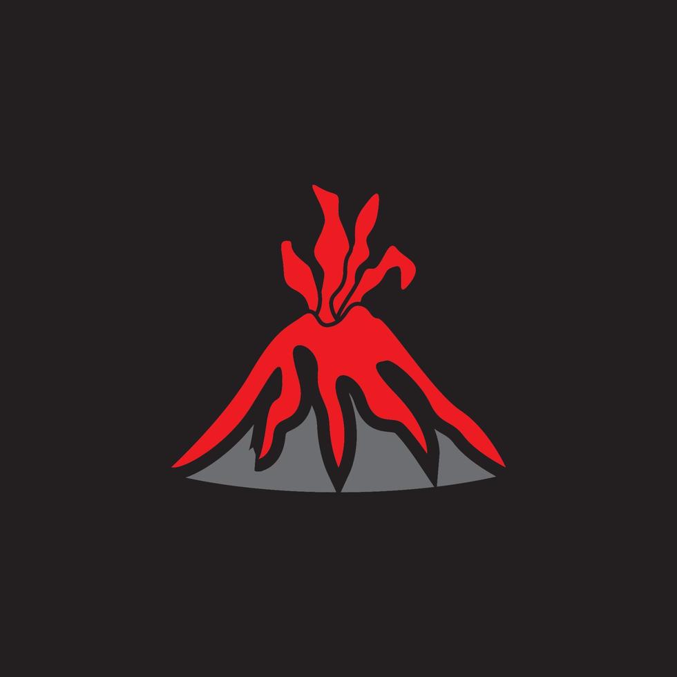 ilustração em vetor logotipo erupção do vulcão