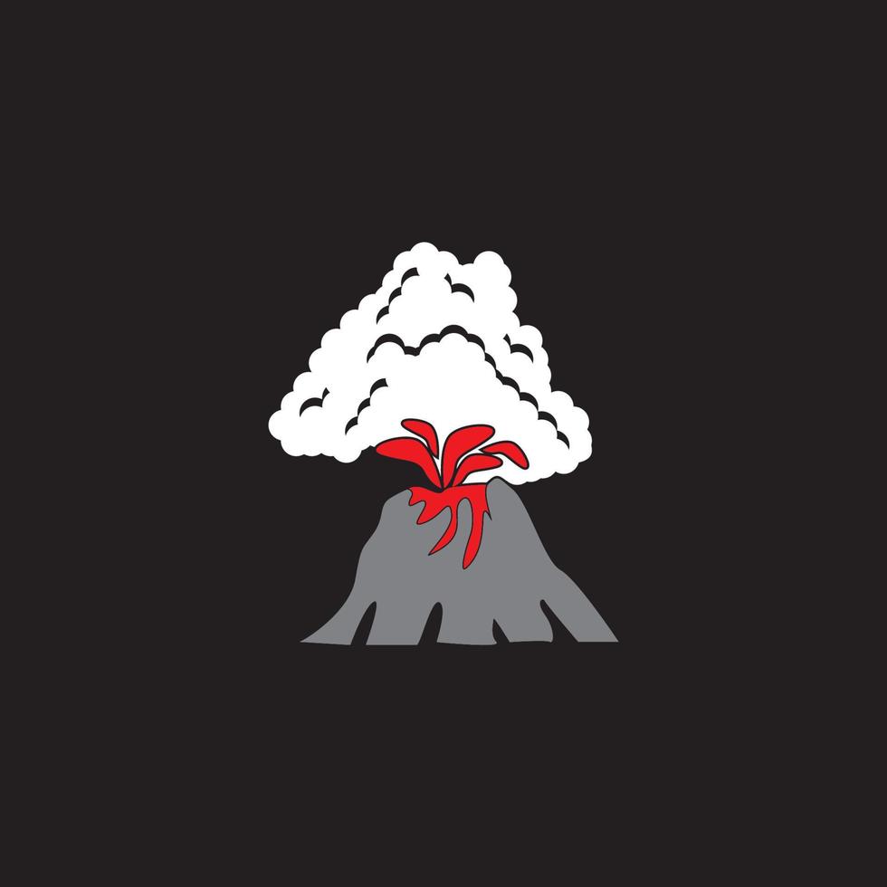 ilustração em vetor logotipo erupção do vulcão