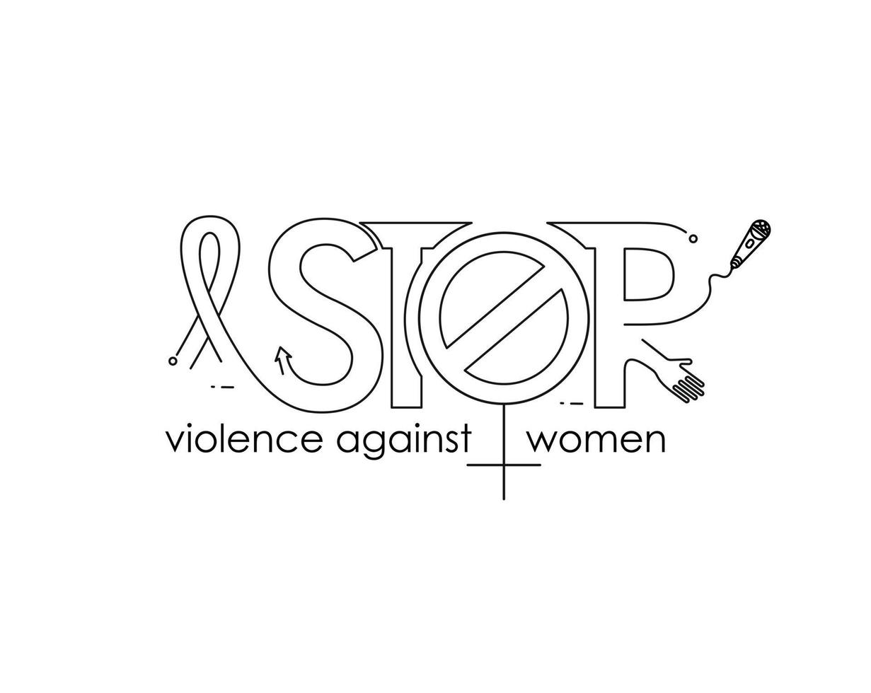 acabar com a violência contra as mulheres no dia internacional pela eliminação da violência contra as mulheres vetor