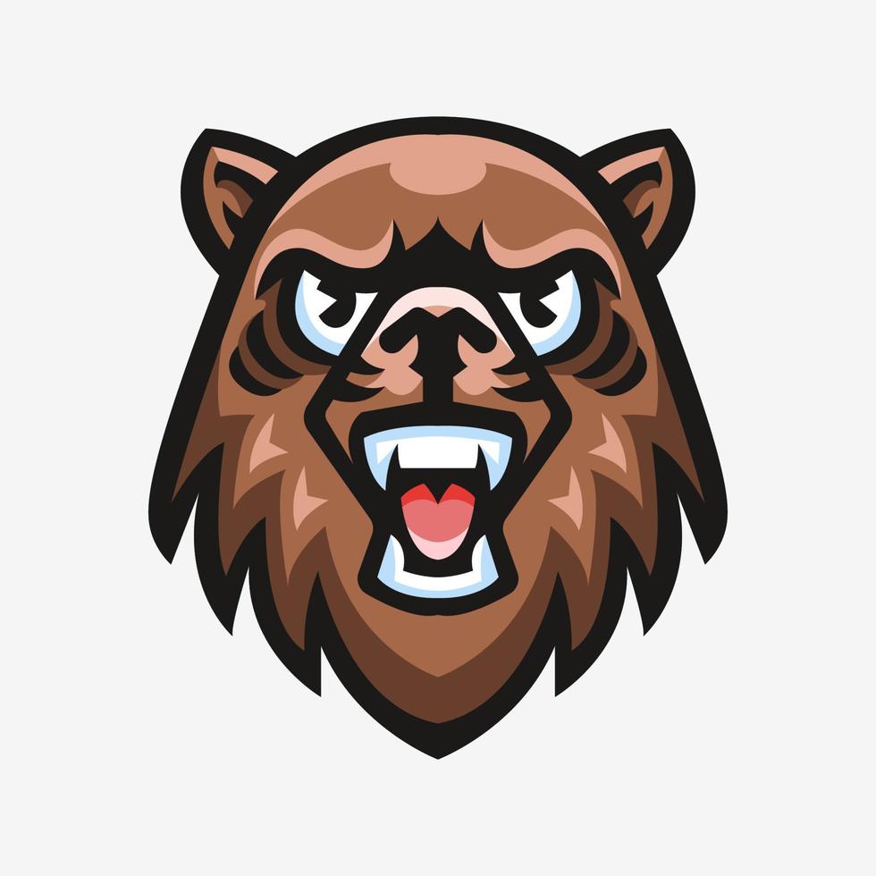 ilustração do mascote do logotipo do esporte de urso vetor