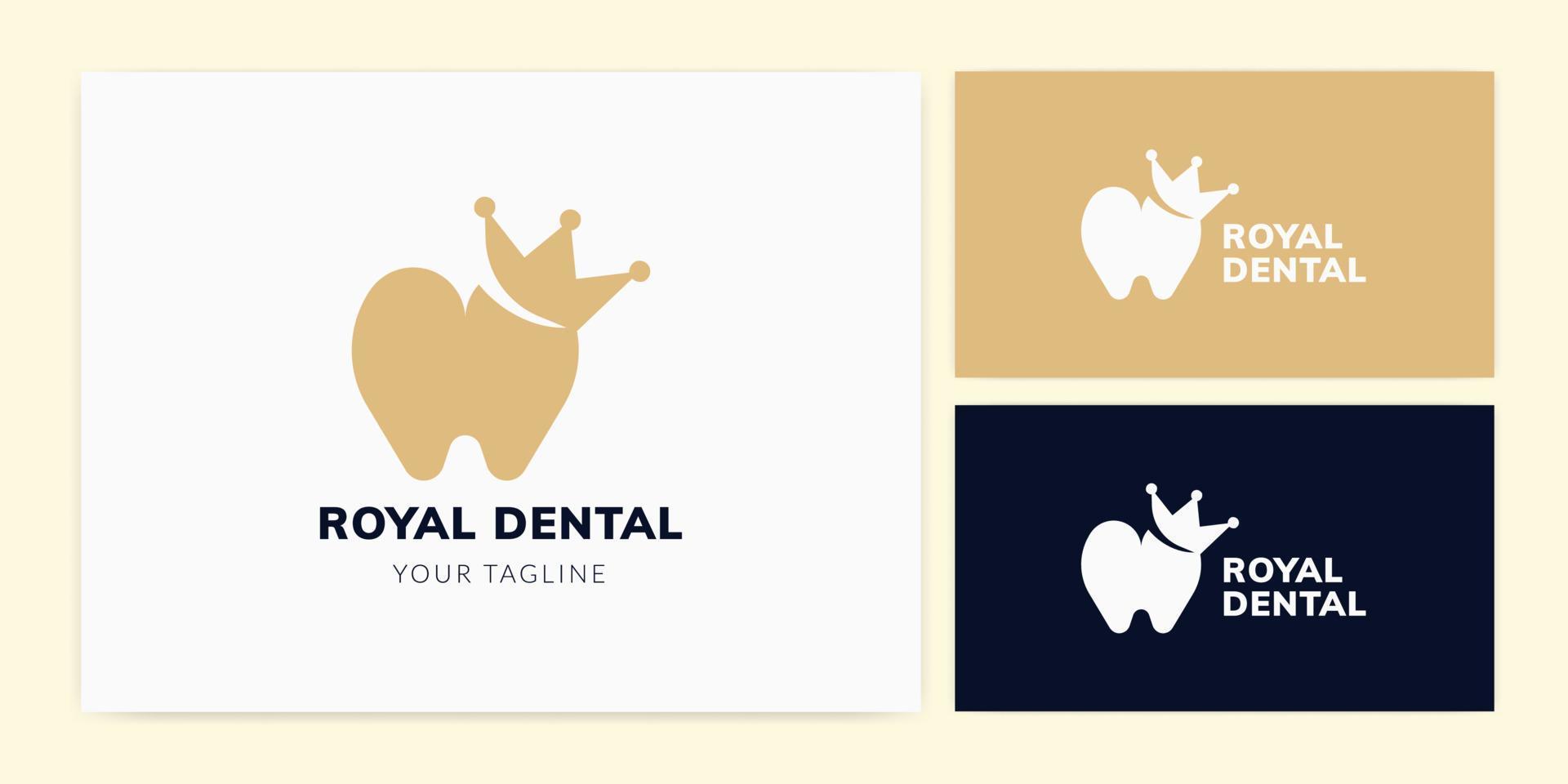 dente com design de modelo de logotipo de ilustração de coroa para dentista ou dentista. vetor