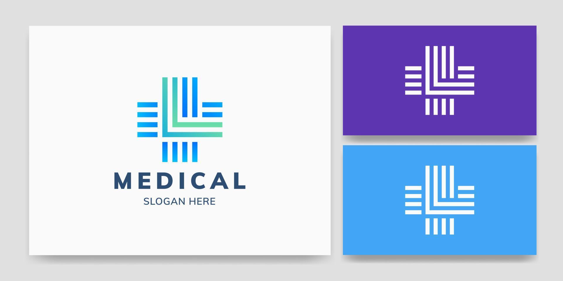 design de conceito de logotipo de hospital moderno vetor