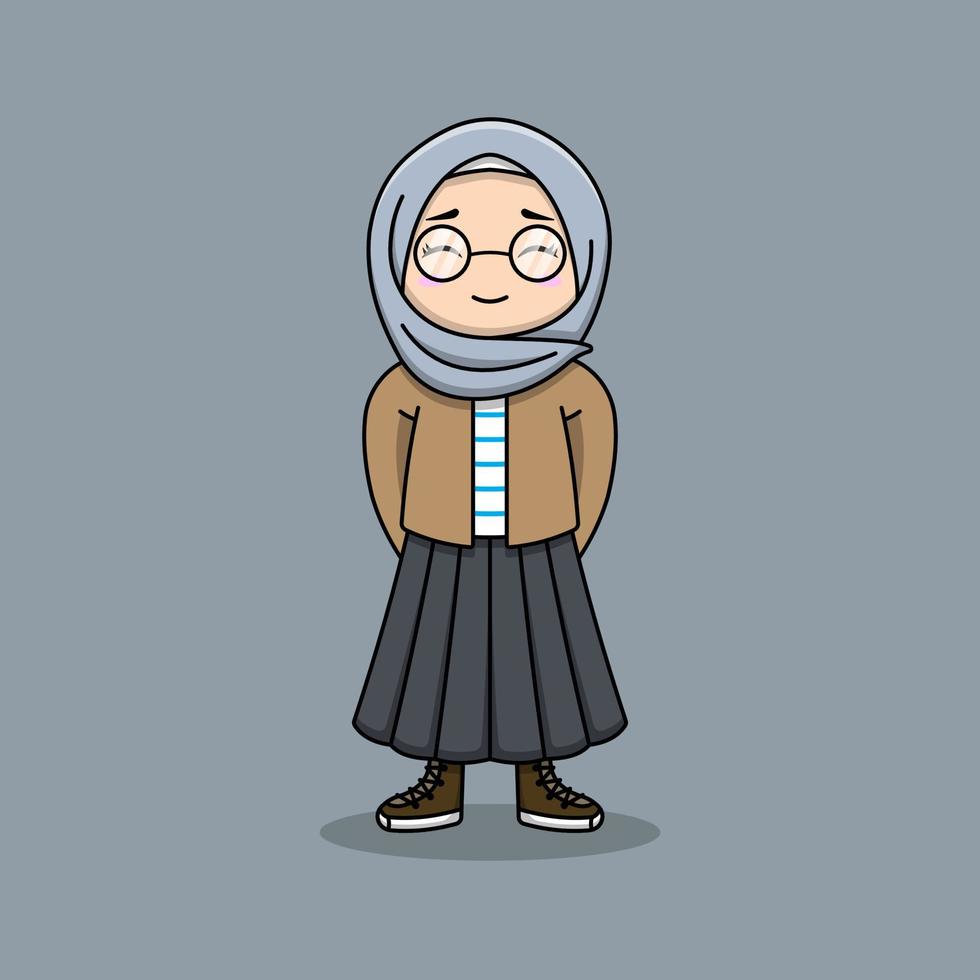 mulher muçulmana com seu hijab vetor
