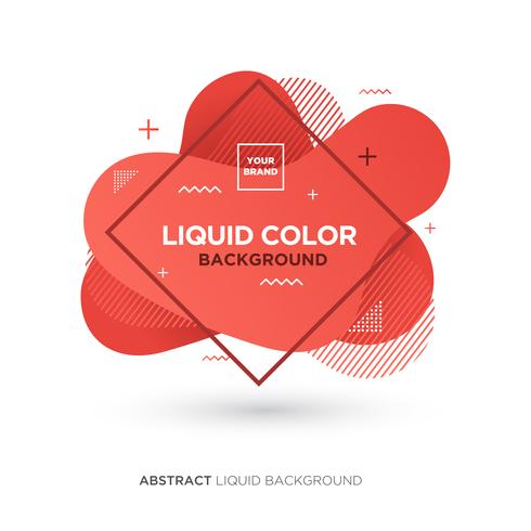 Banner de cor Coral líquido vida abstrata com quadro de linha e logotipo de colocação de marca vetor