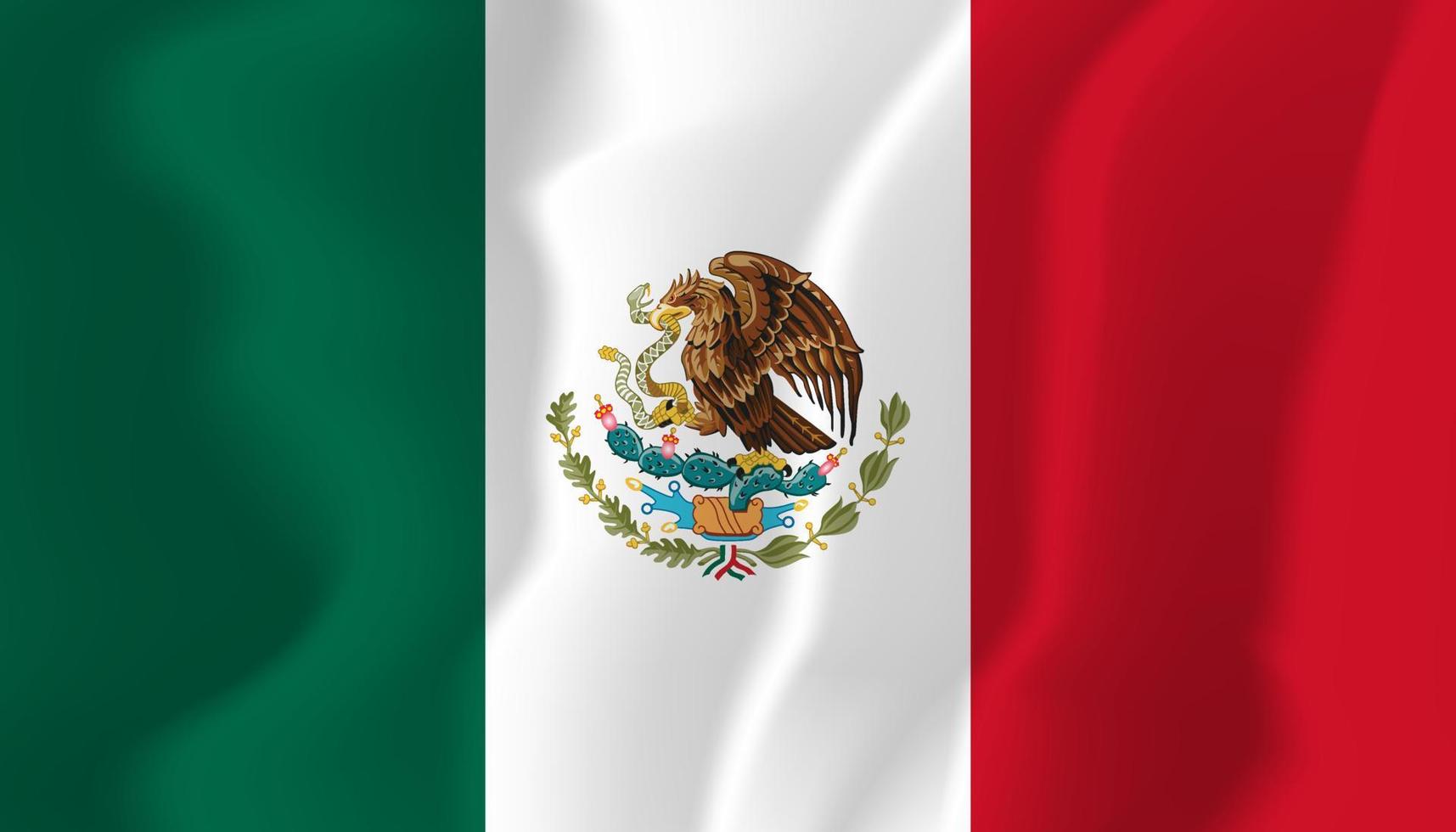 ilustração de fundo a acenar com a bandeira nacional do méxico vetor