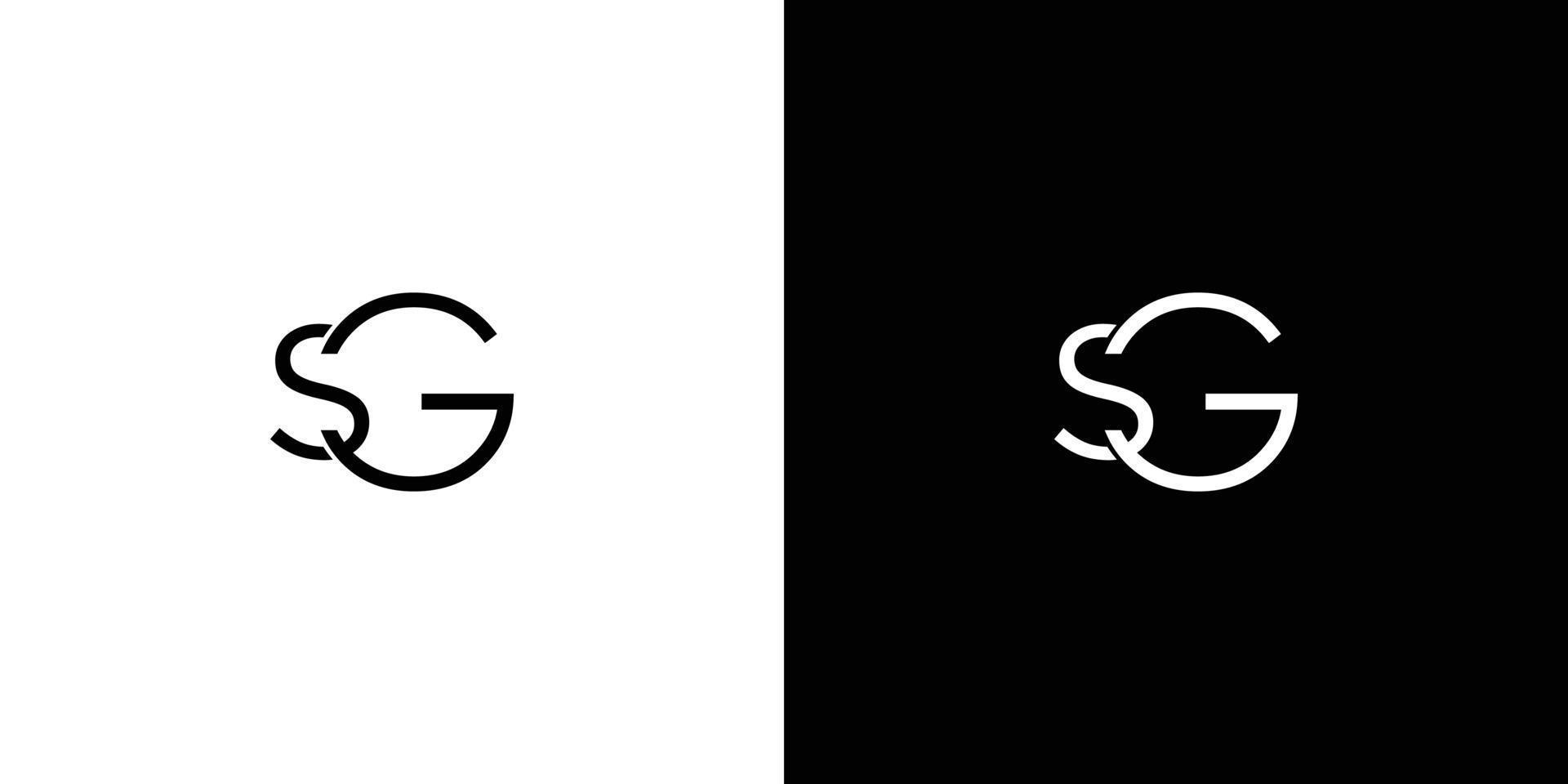 design de logotipo moderno e sofisticado com iniciais de sg letter vetor