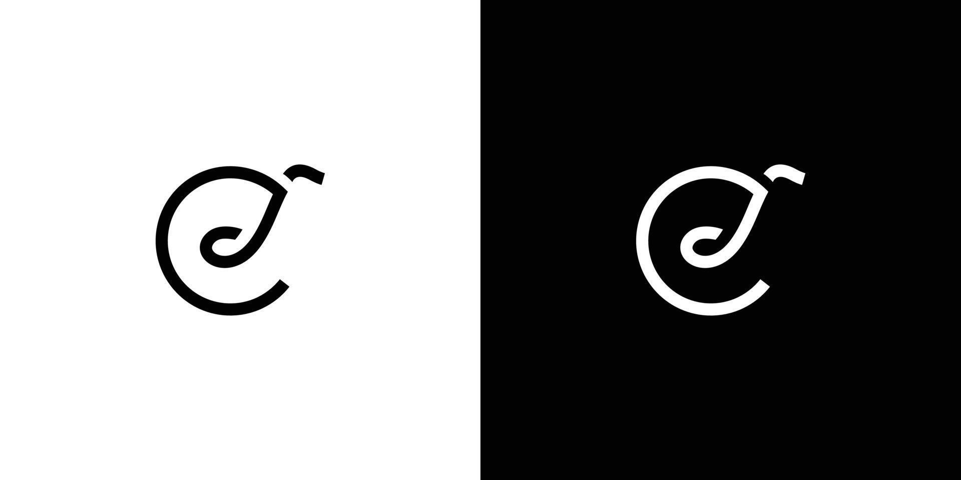 design de logotipo musical simples e moderno da letra C vetor