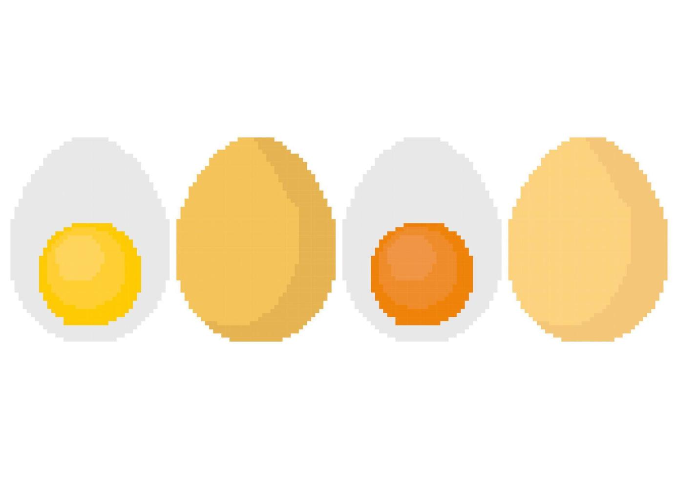 uma coleção de ilustrações de ovo de pixel vetor