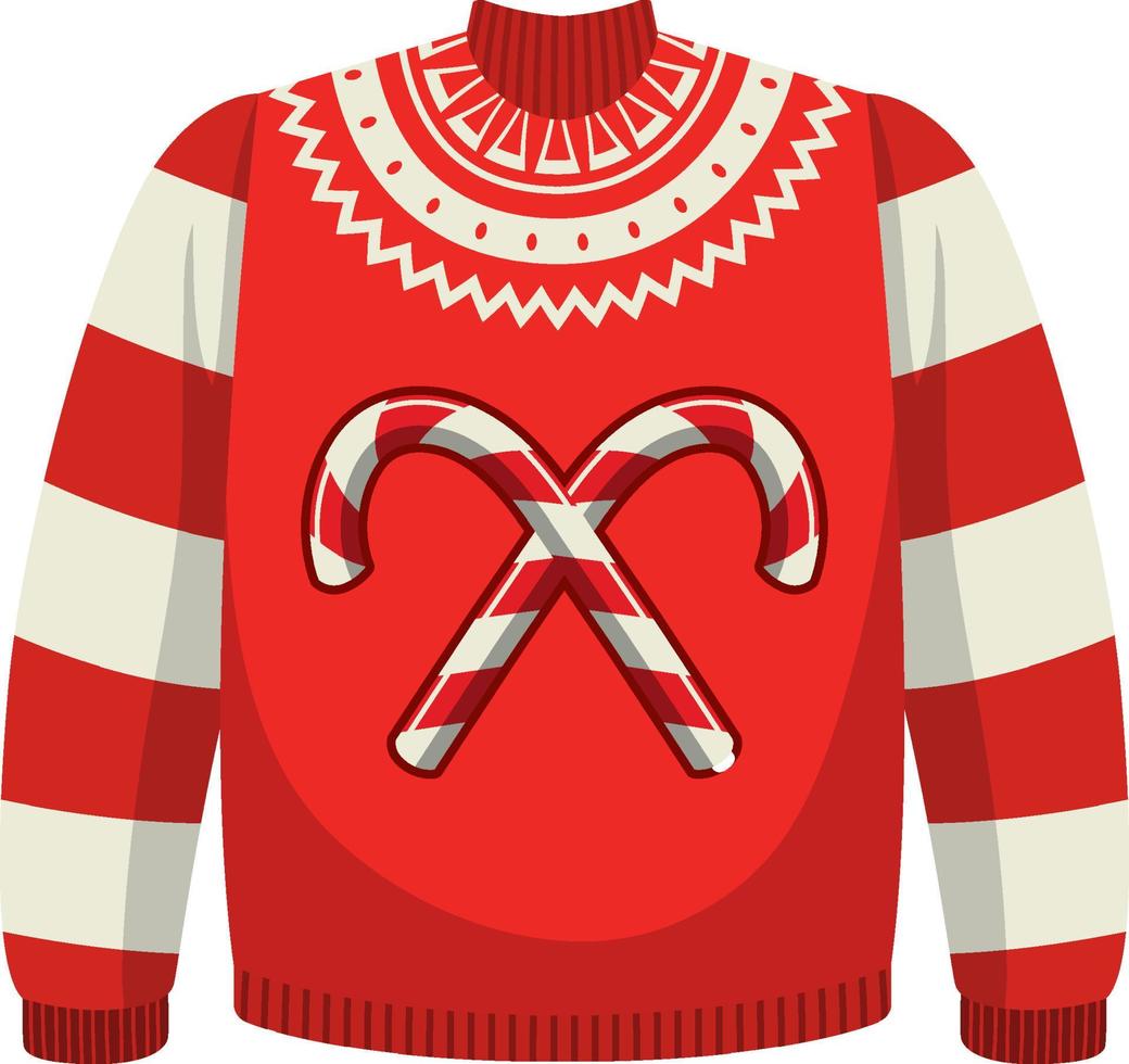 suéter de natal com padrão de bengala vetor