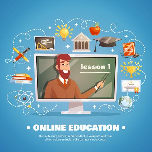Conceito de Design de educação on-line vetor
