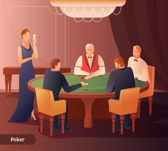 Casino e ilustração de poker vetor