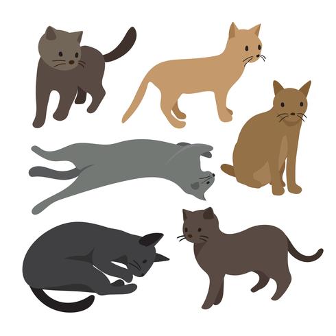 design de coleção de vetores de gato