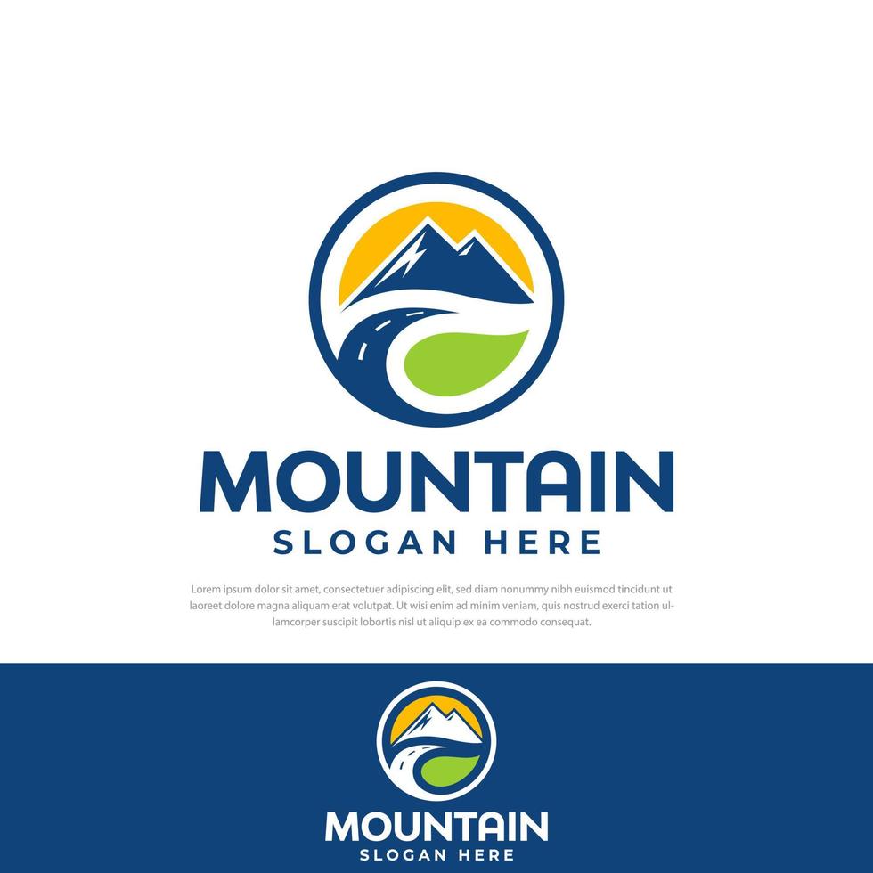 mountain valley sunset logo e landscape.templates, symbols.icons vetor