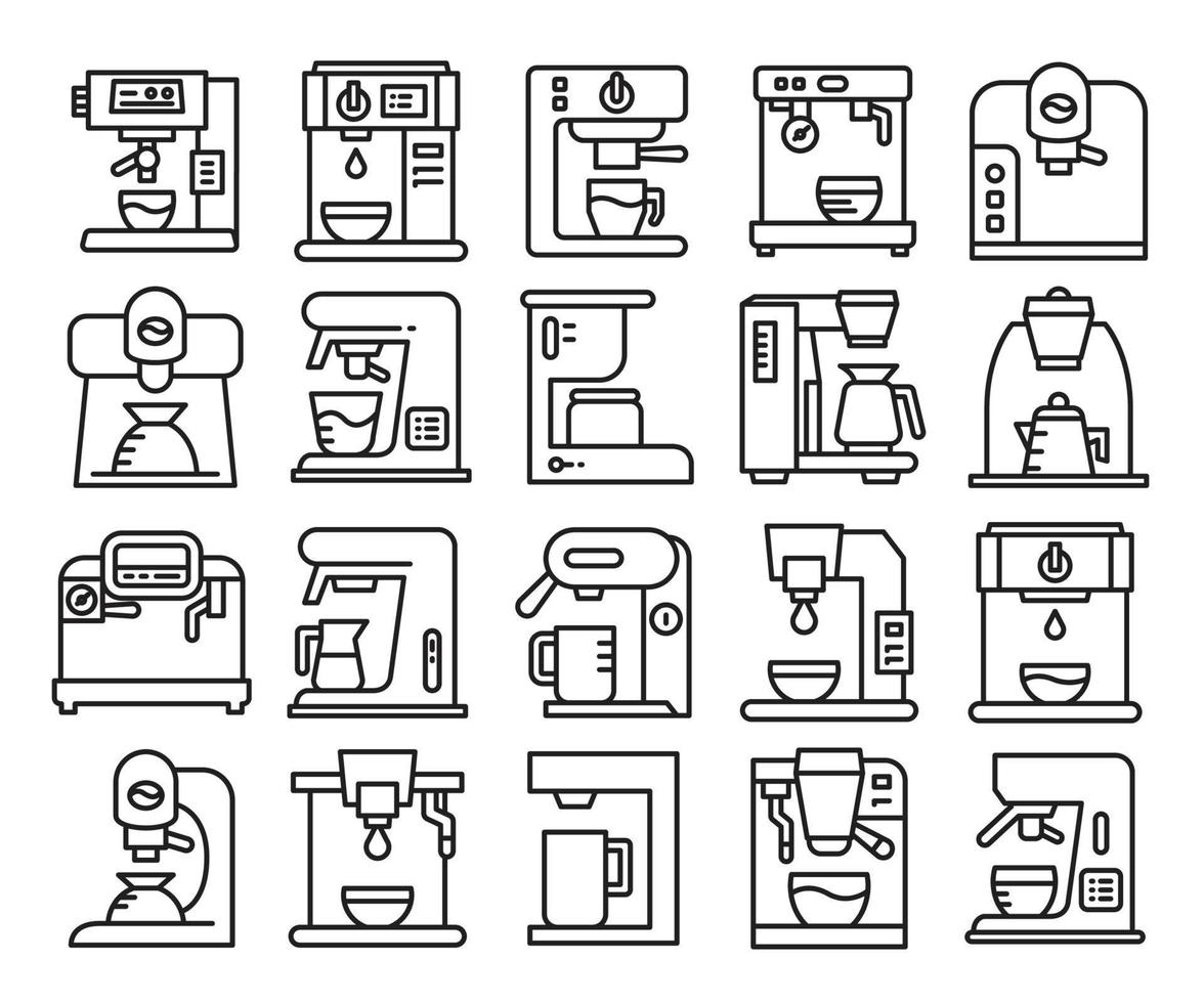 ícones de máquina de café vetor