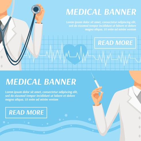 Design De Páginas Médicas, Banners Horizontais vetor