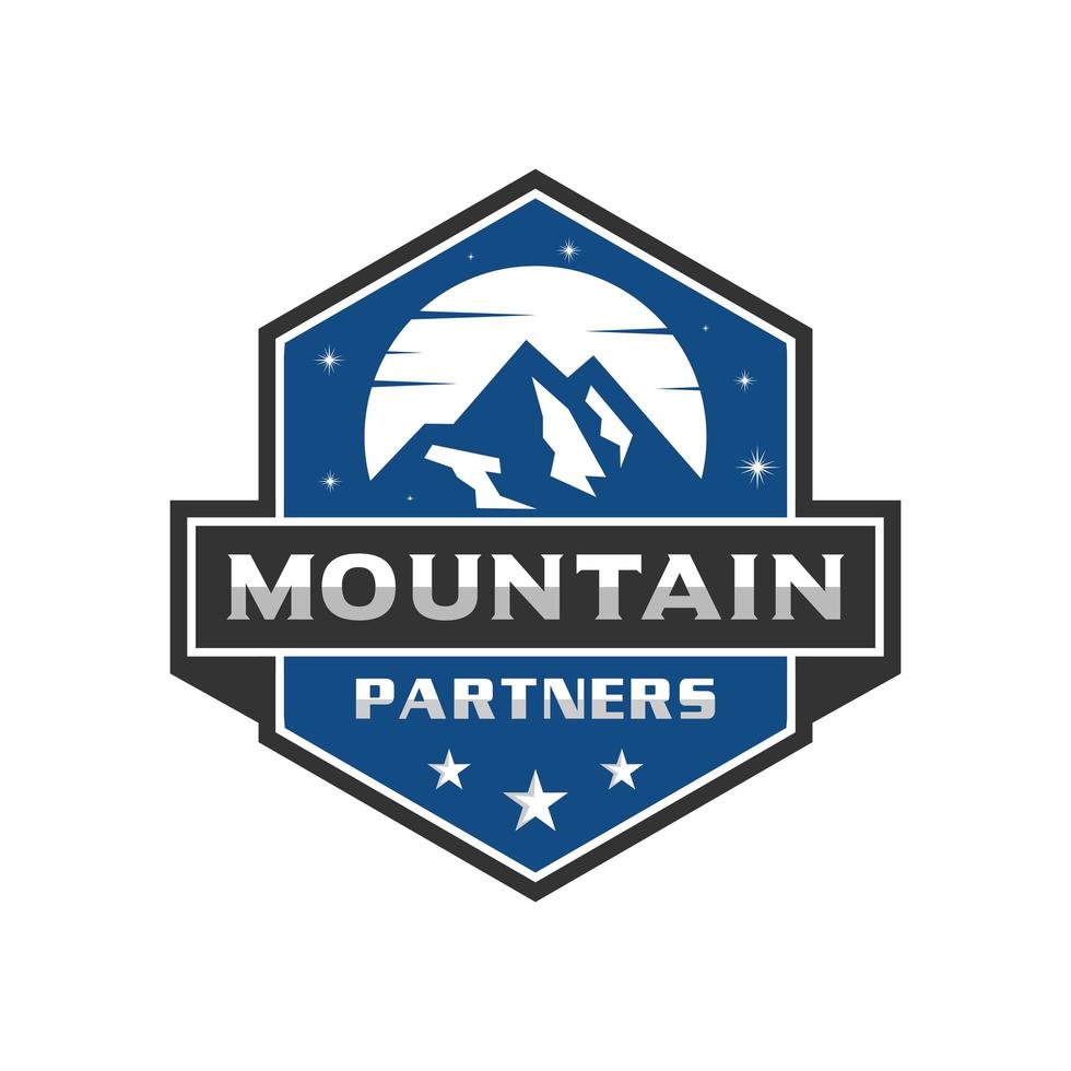 logotipo do emblema da montanha vetor