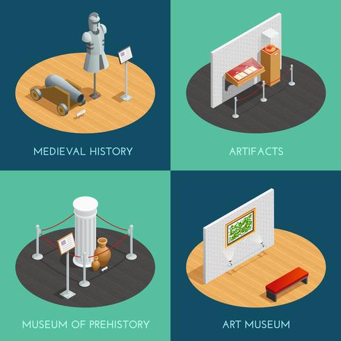 Museum Isometric 2x2 Composições vetor