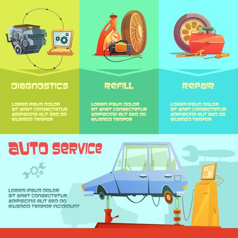 Conjunto de infográfico de serviço automático vetor